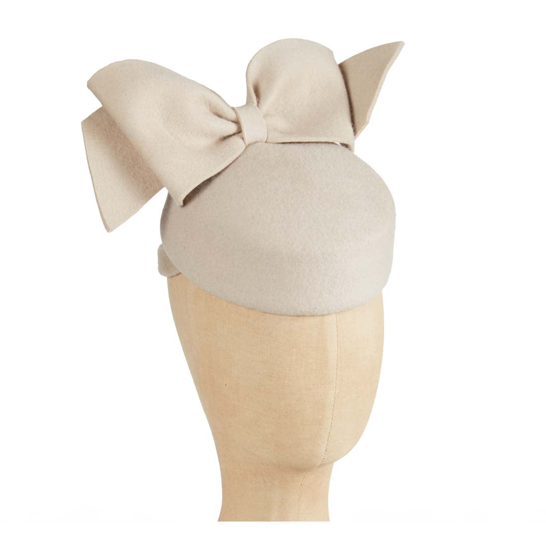 Alabaster Bow Wool Felt Hat