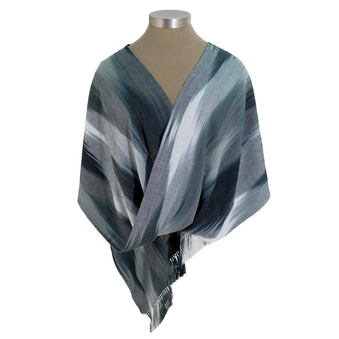 Black &amp; White Bambu Twist Poncho