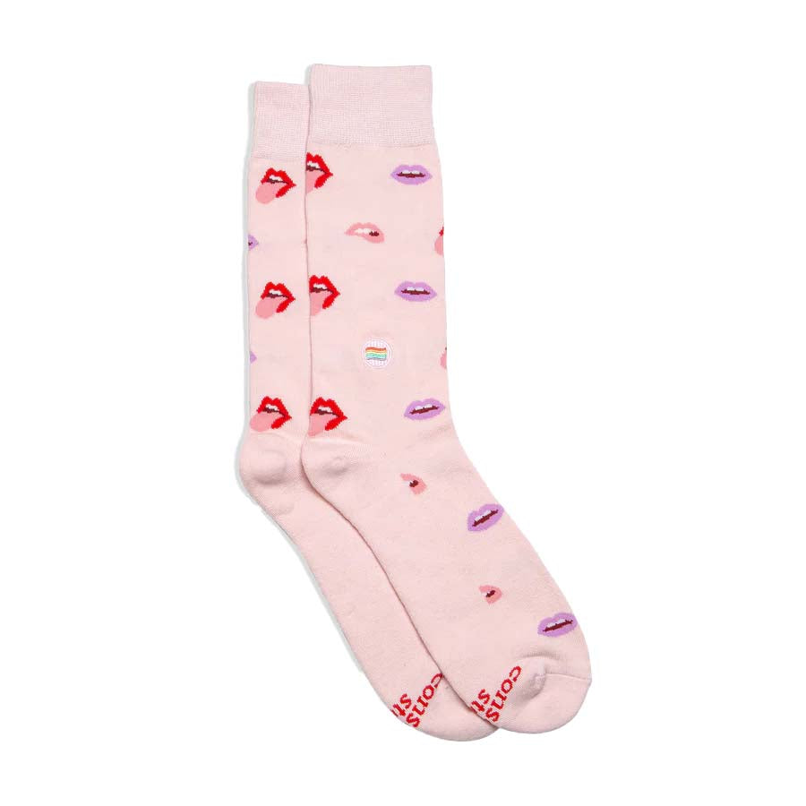 Pink Lips Socks