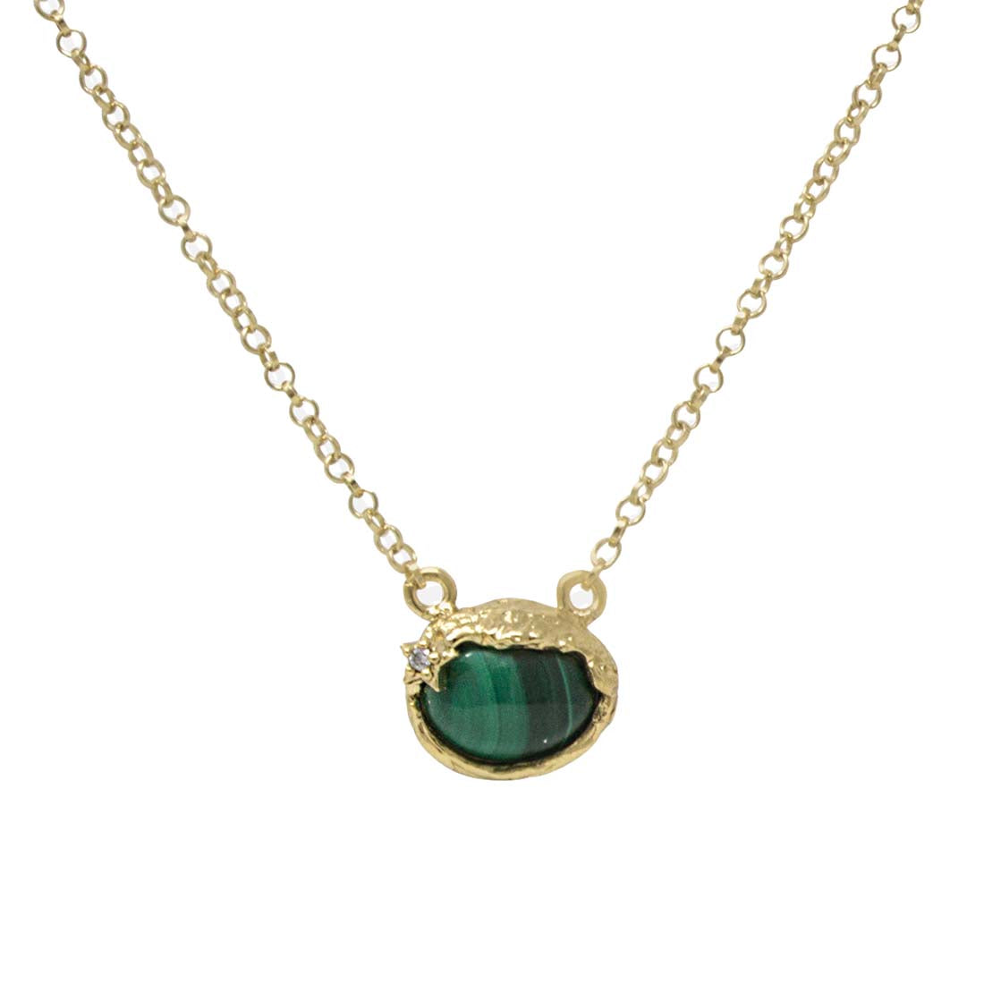 Ad Astra Gold-plated Malachite Necklace