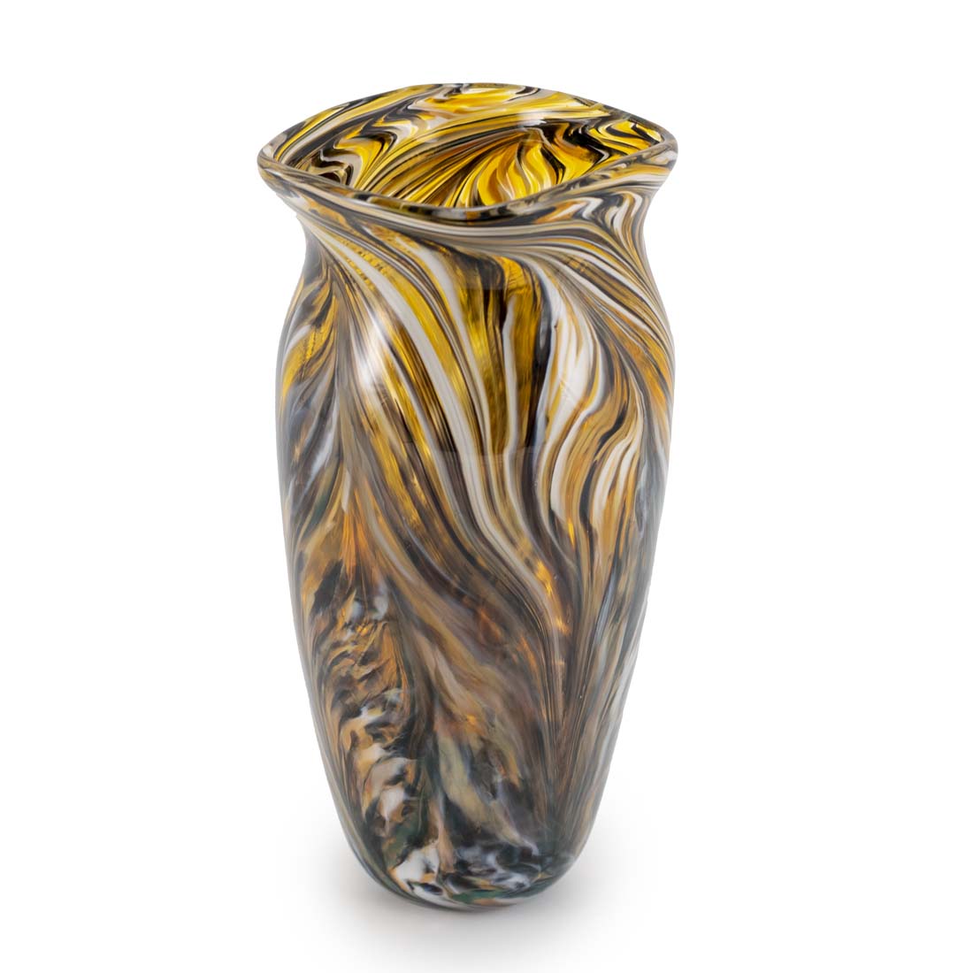 Peacock Hand Blown Glass Vase