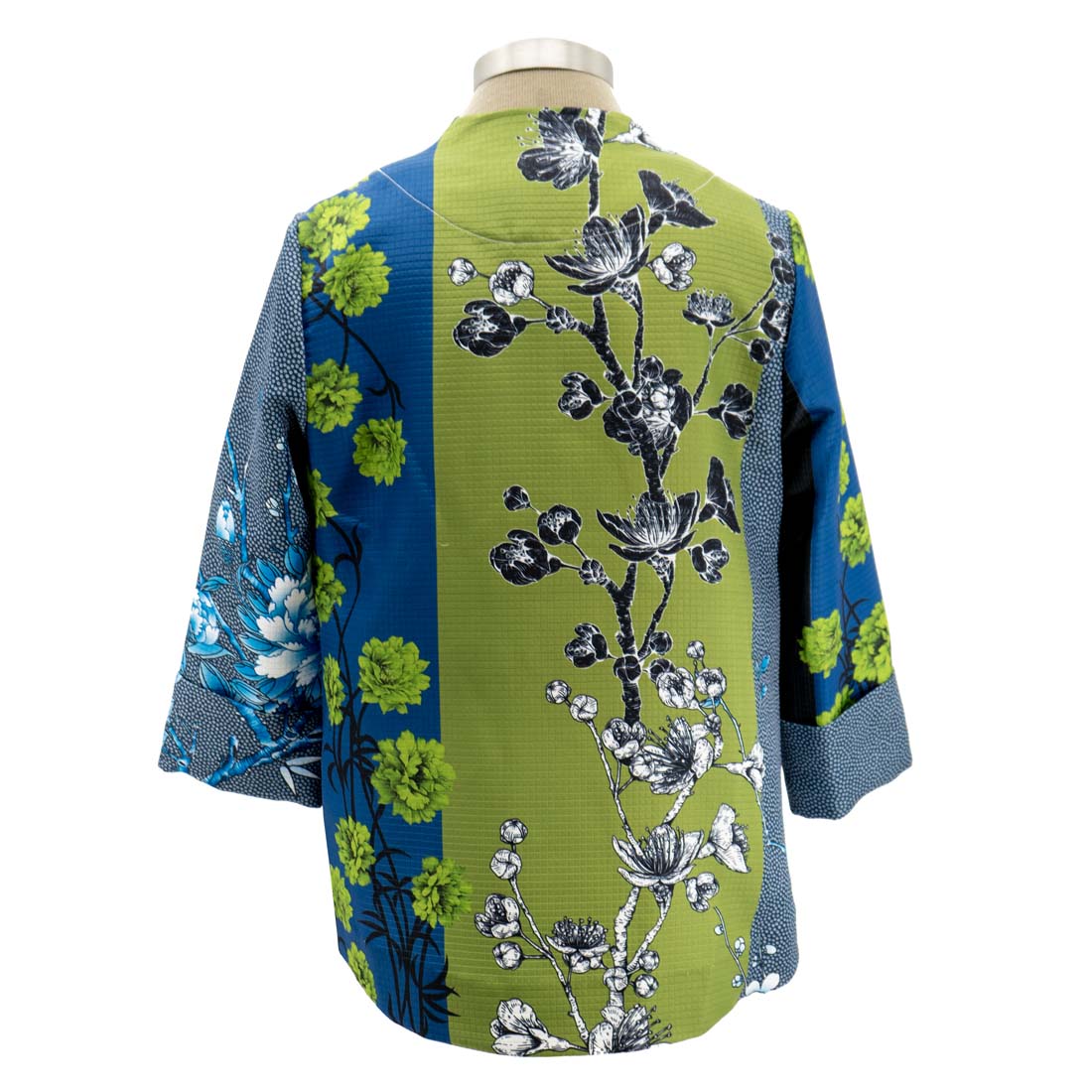 Abstract Floral Patterned One Button Jacket