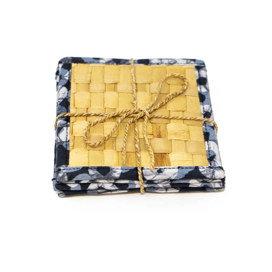 Black Water Hyacinth Batik Coaster Set