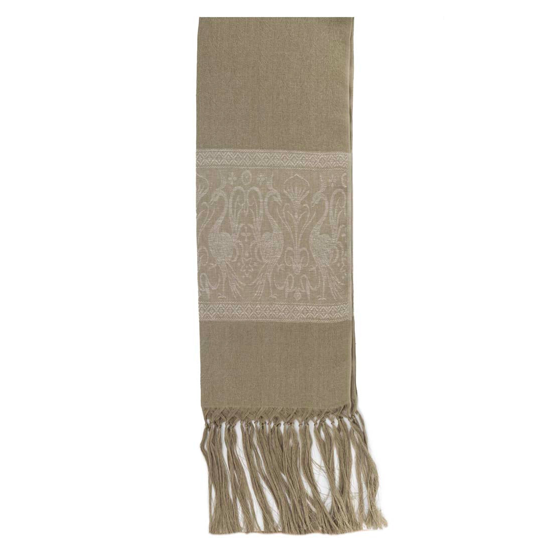 Ivory Fringe Grifo Linen Shawl