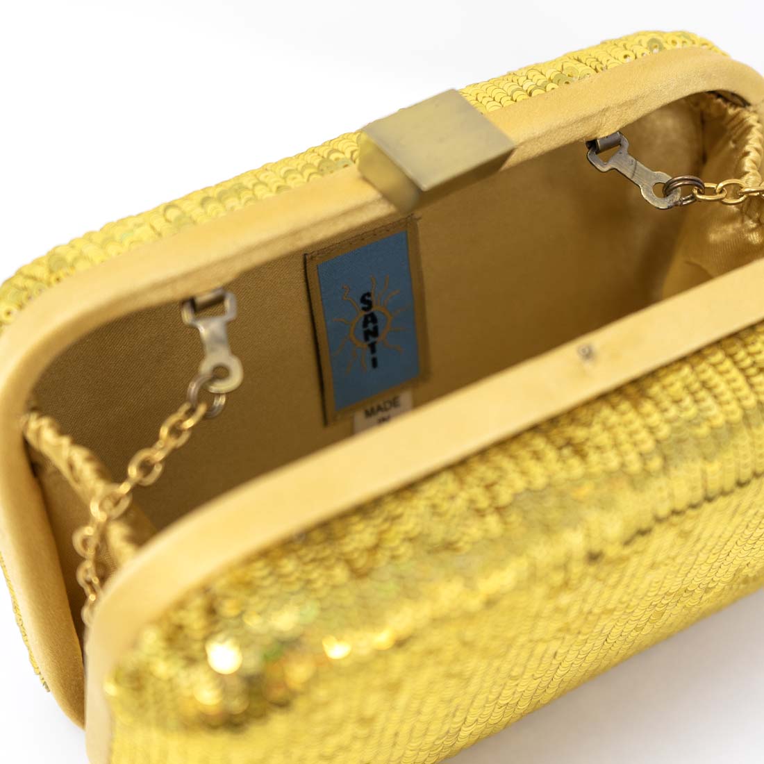 Gold Sequins Beaded Santi Clutch