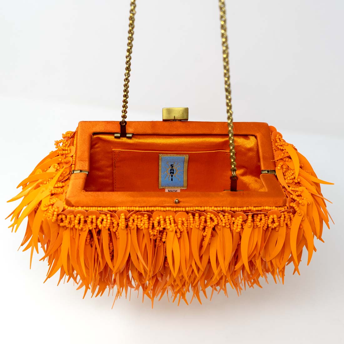 Orange Tooth Sequins Santi Clutch