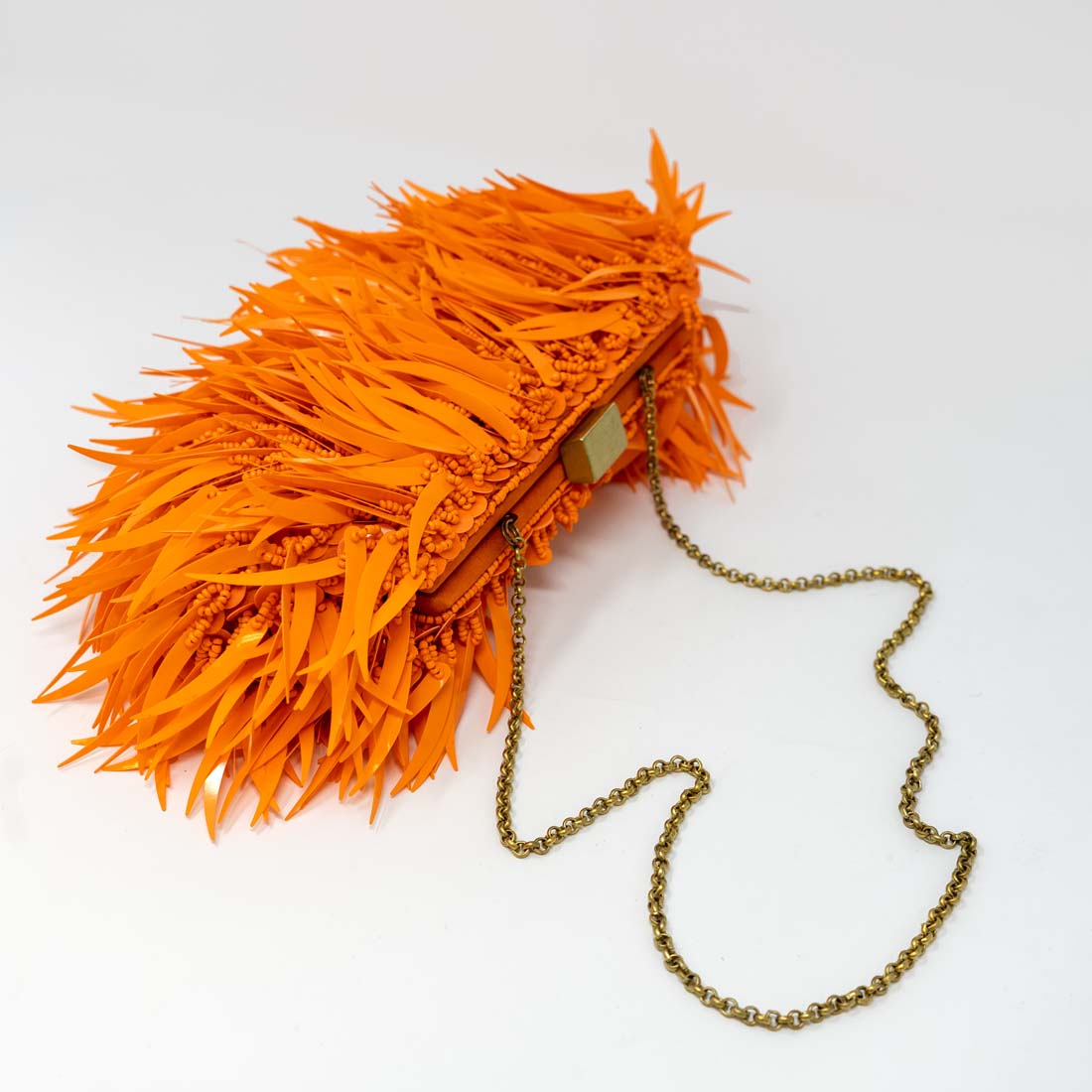 Orange Tooth Sequins Santi Clutch