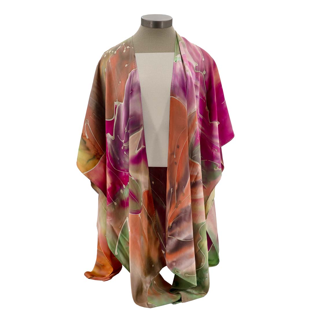 Falling Leaves Hand-Painted Silk Ruana