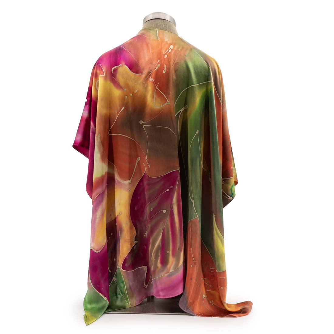 Falling Leaves Hand-Painted Silk Ruana