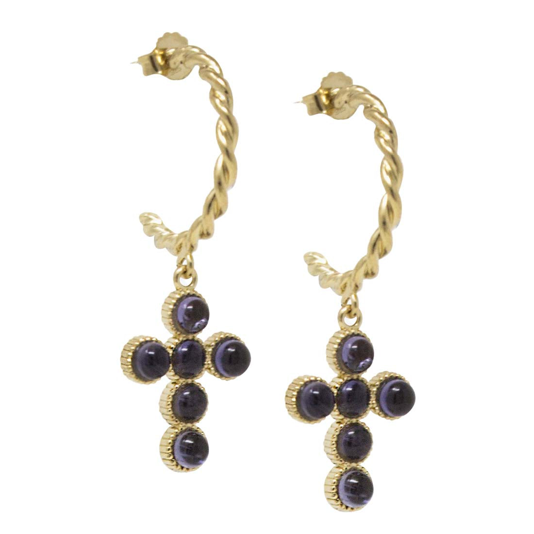 Hope Gold-plated Iolite Hoop Earrings