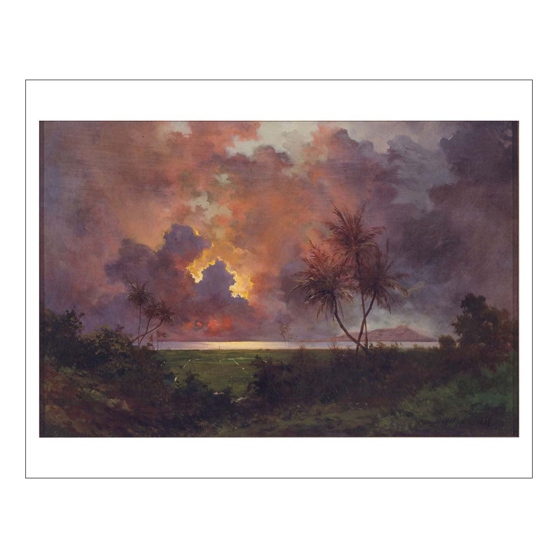 Jules Tavernier Sunrise Over Diamond Head Print