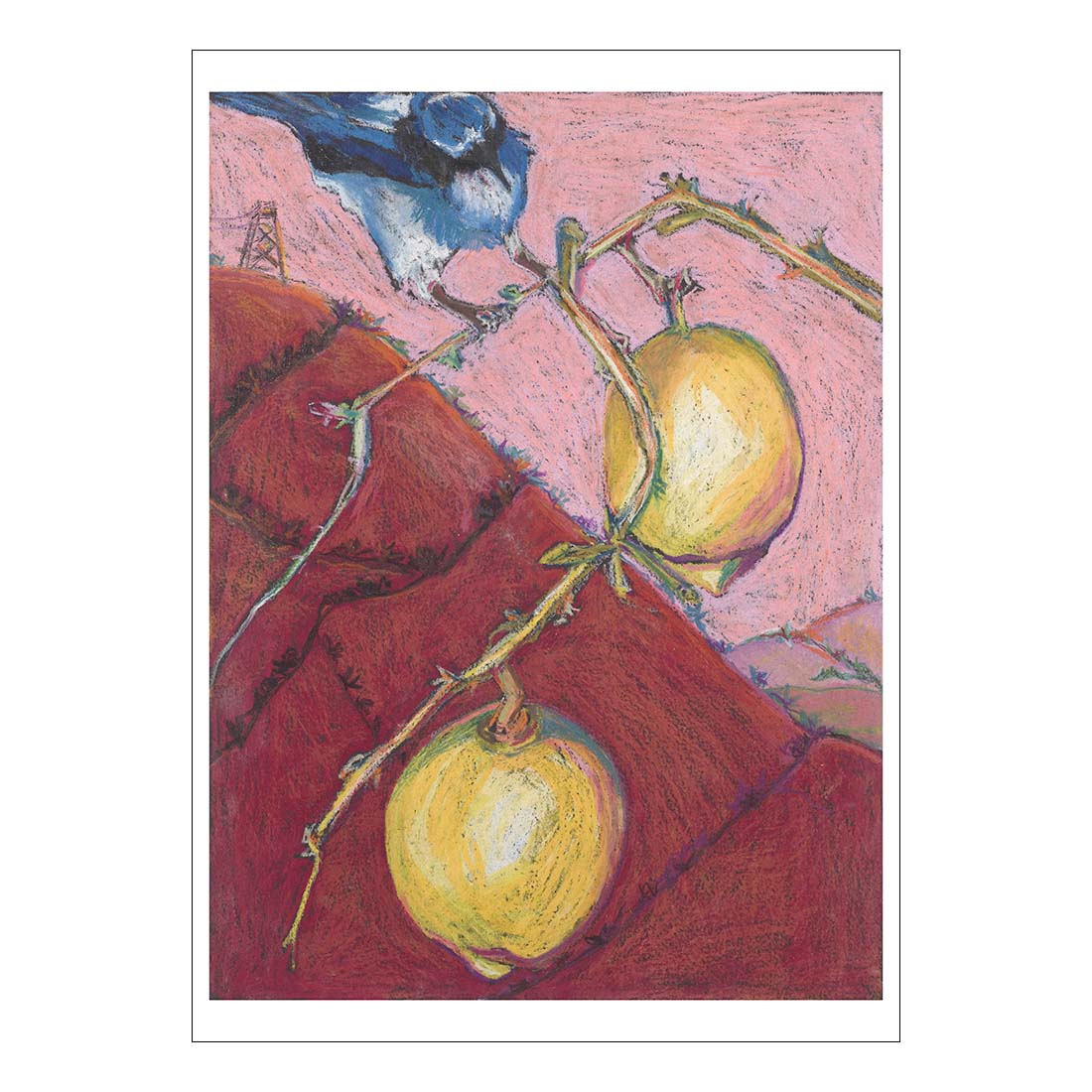 Gantz Blue Jay and Lemons Postcard