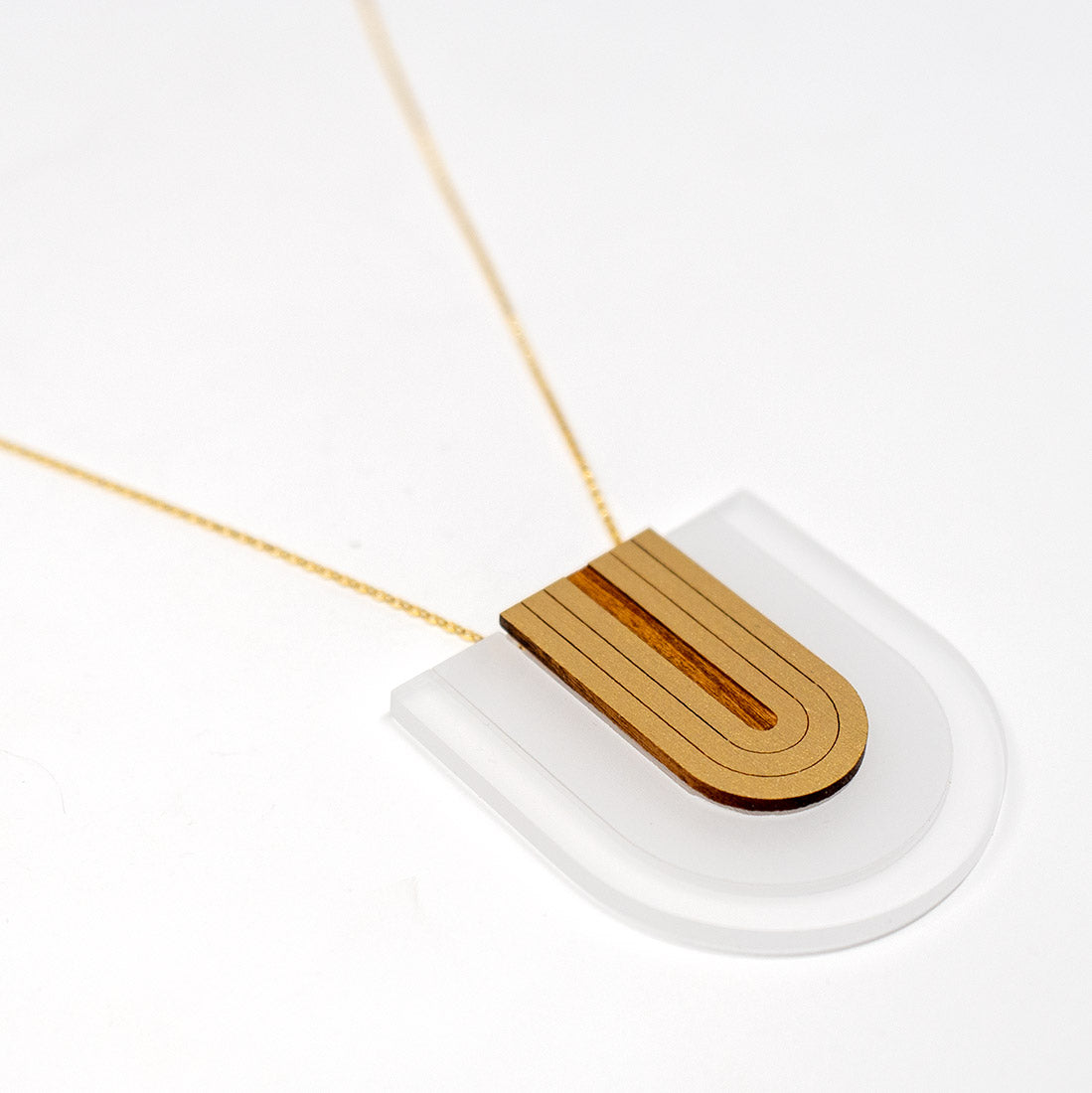 Ulla Walnut Acrylic Necklace