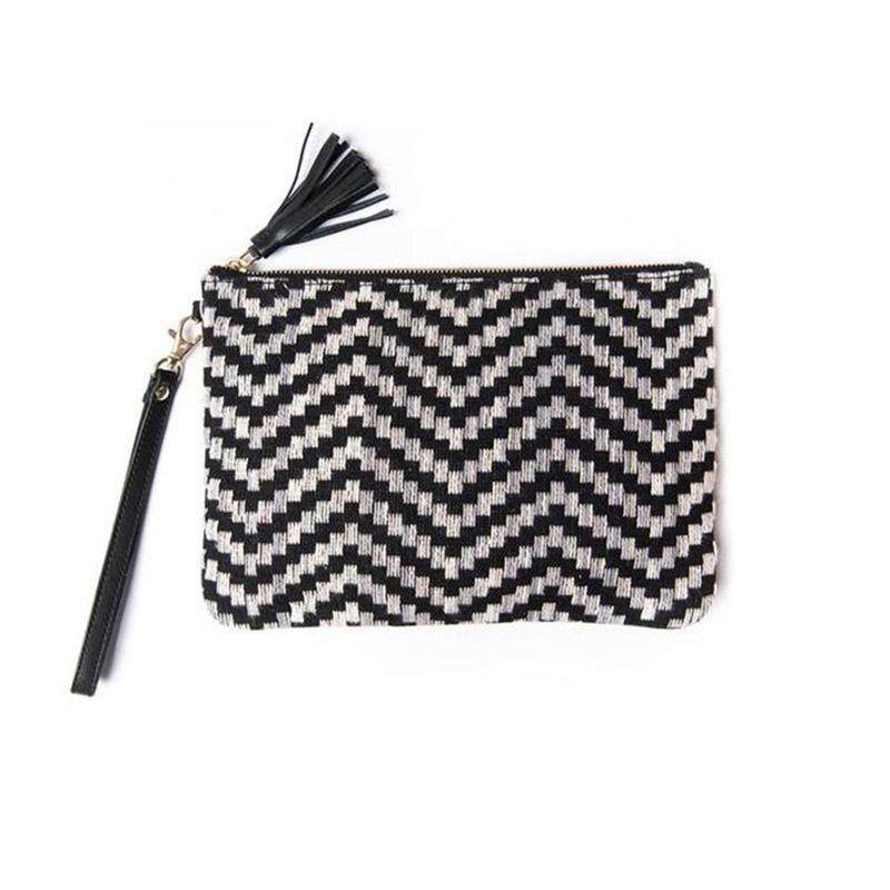 Tanya Black &amp; White Wristlet