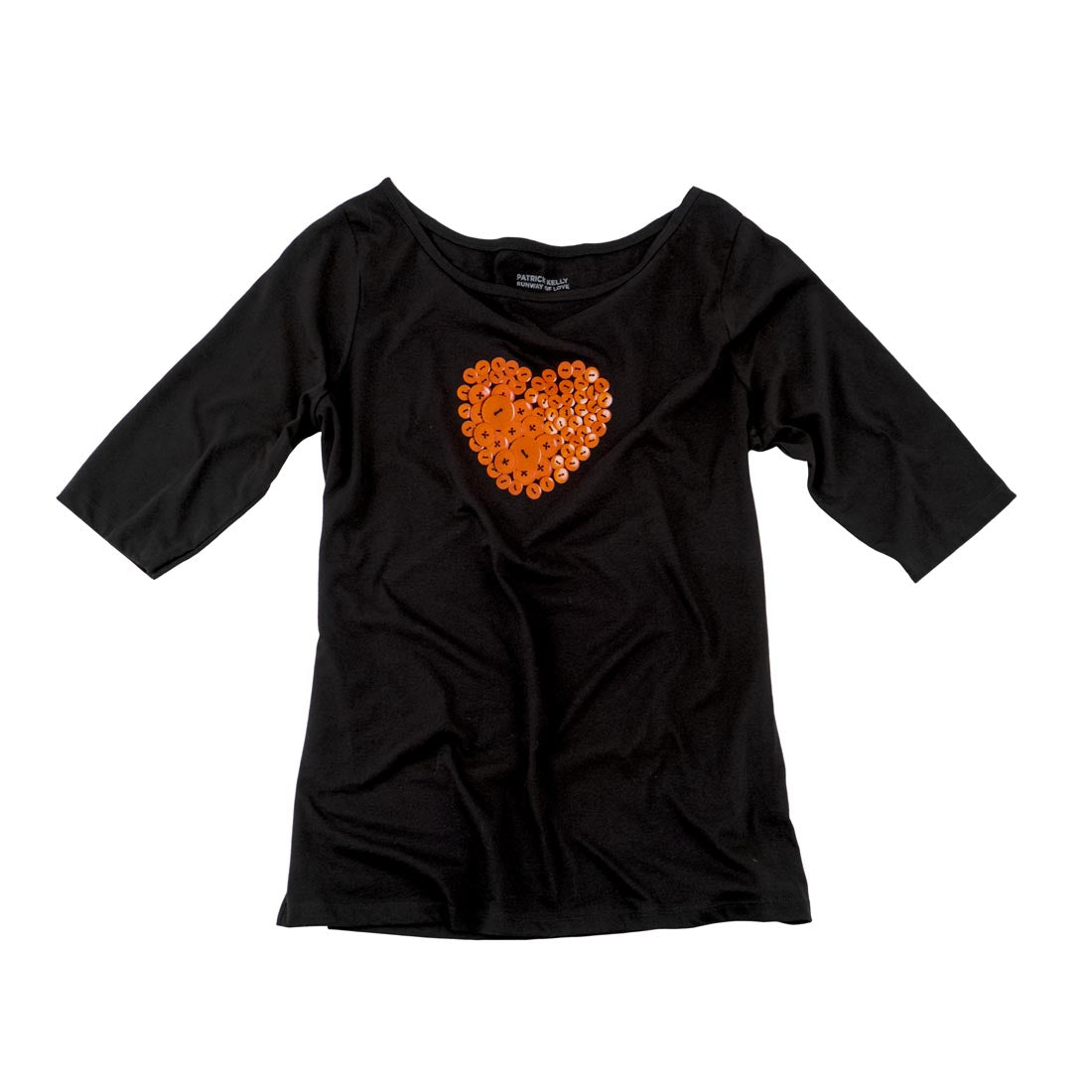 Heart Buttons 3/4 Sleeve Top