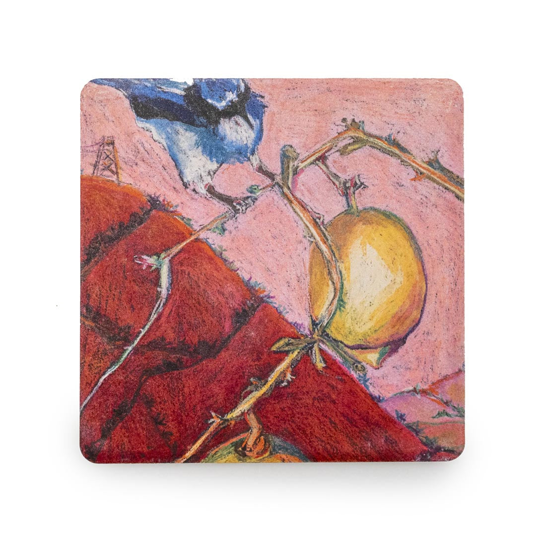 Gantz Blue Jay and Lemons Coaster