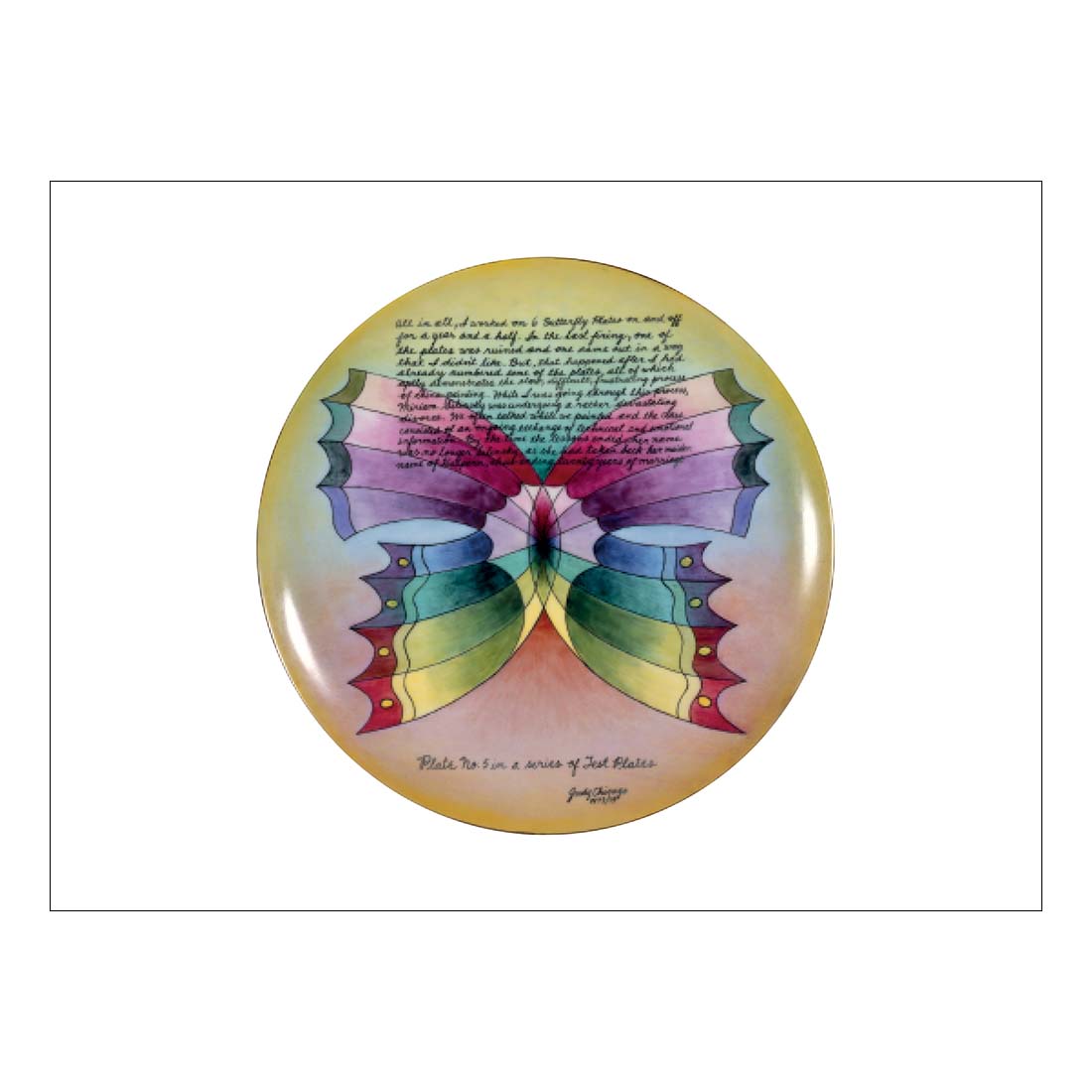 Judy Chicago Butterfly Test Plate Postcard