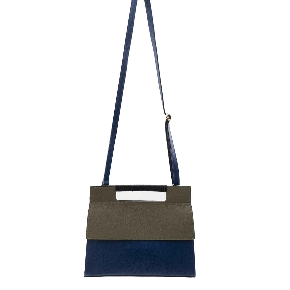 Blue Leather Capri Bag