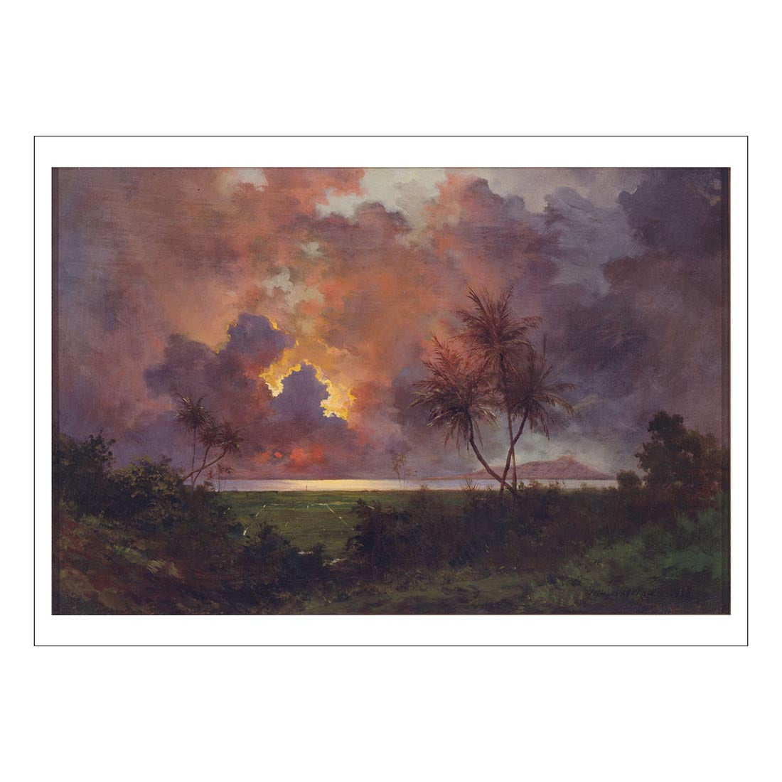 Jules Tavernier Sunrise Over Diamond Head Postcard