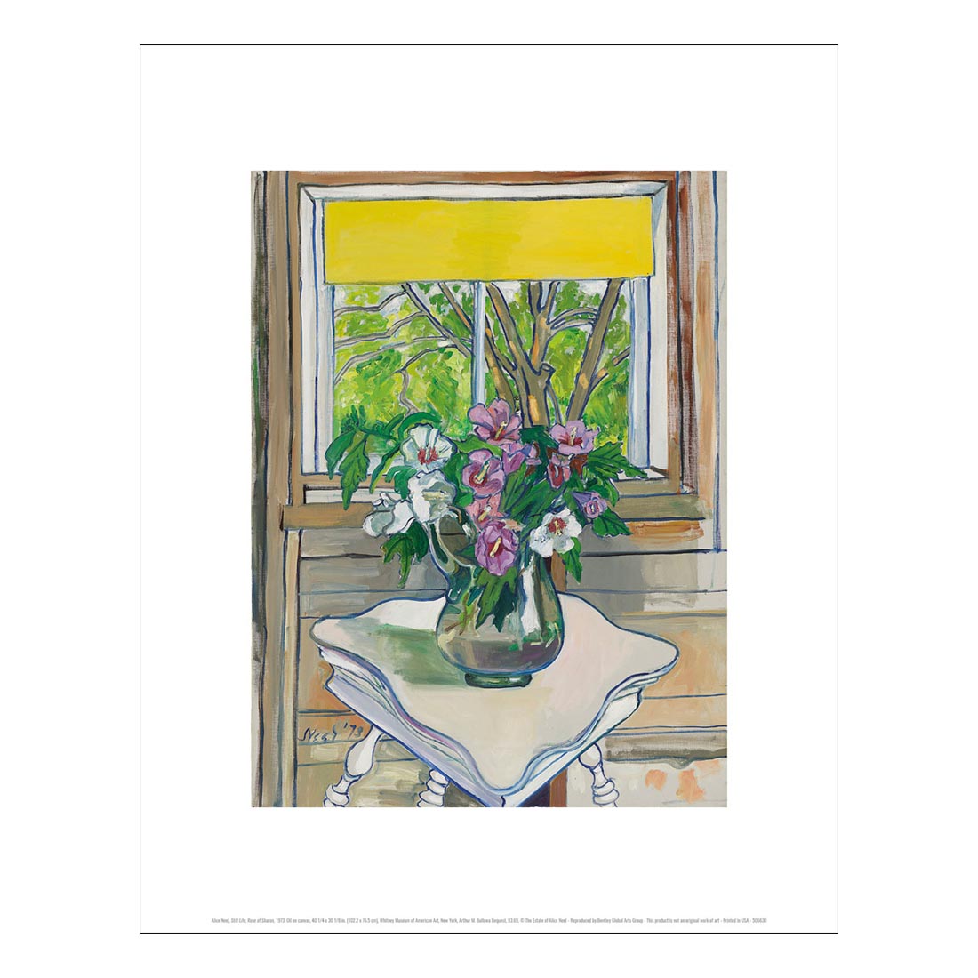 Alice Neel Still Life, Rose of Sharon Print