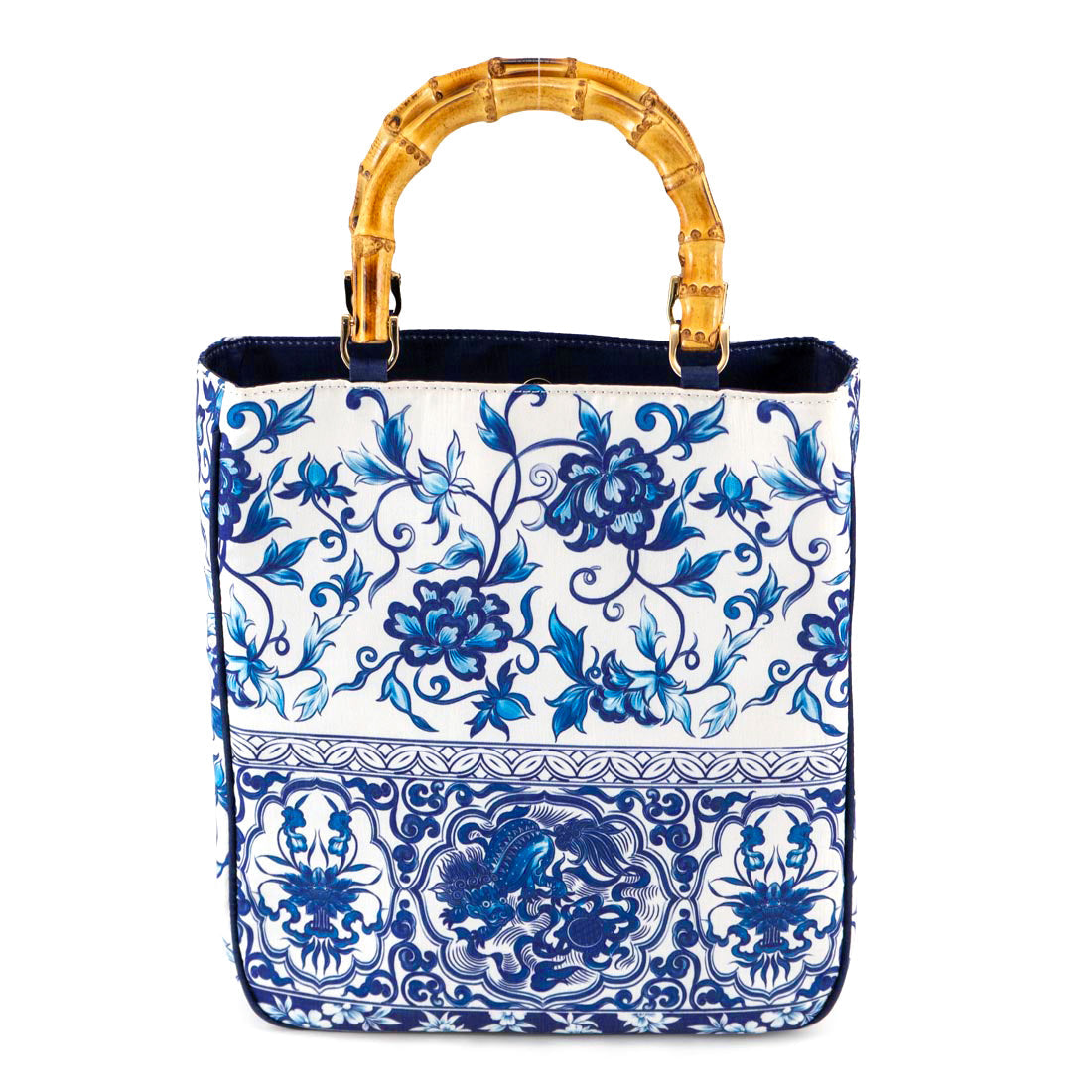 Guo Pei Chinoiserie Bamboo Handle Tote