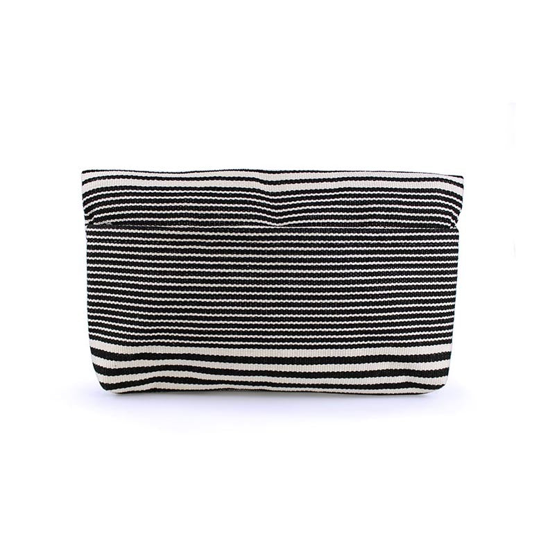 White Stripe Celia Clutch