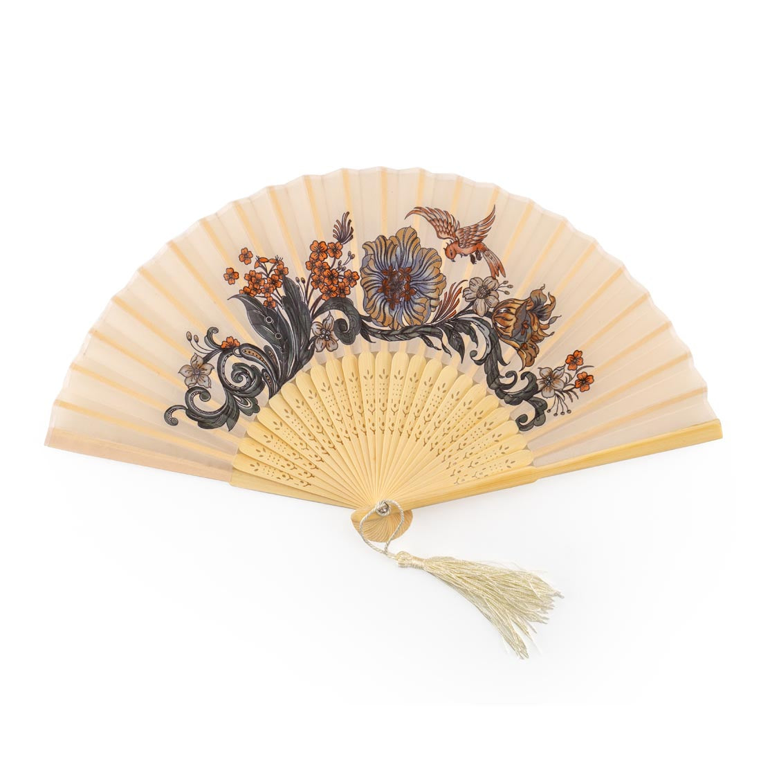 Guo Pei Floral Silk Fan